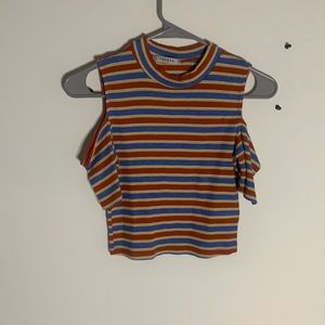 Off the shoulder striped shirt!